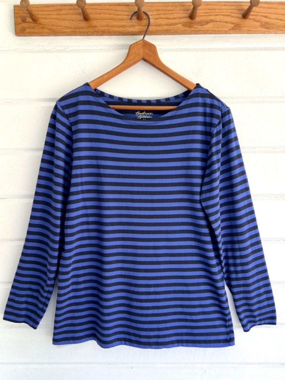 GUDRUN SJODEN Essential Striped Tee in Blueberry/Black - M